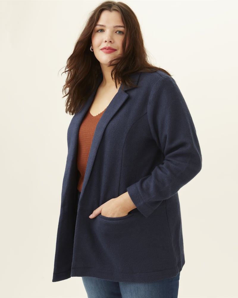 Plus size knit blazer discount
